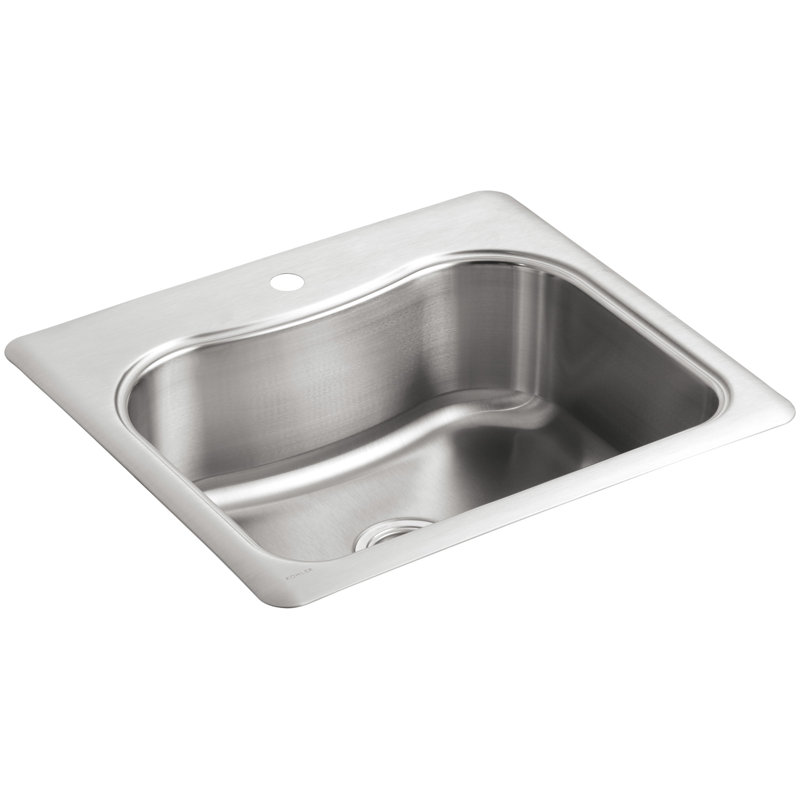 K 3362 1 Na Kohler Staccato 25 L X 22 W X 8 5 16 Top Mount Single Bowl Kitchen Sink With Single Faucet Hole Reviews Wayfair