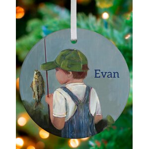 Lil' Fisher Boy Personalized Ornament by Kristina Bass Bailey