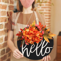 Outdoor Wood Home Sign for Front Porch 12in Welcome Pumpkins Sign for Front Door Fall Wreaths Front Door Decorations Decoration for Home Party Welcome Sign for Front Door Decor