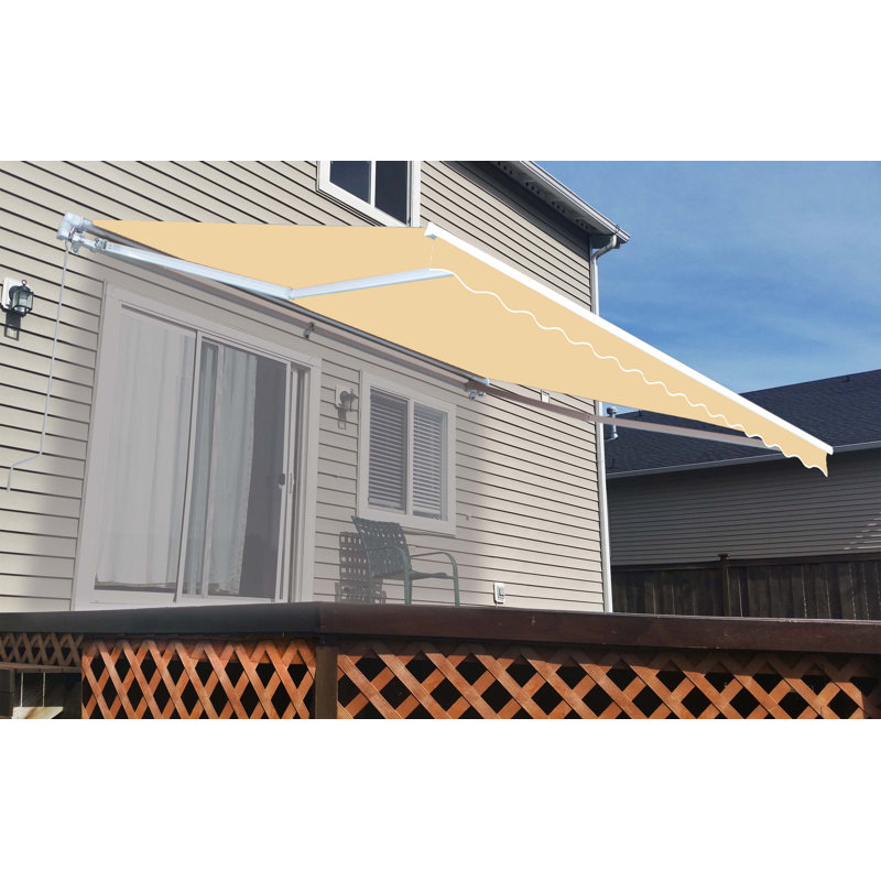 Aleko 16 Ft W X 10 Ft D Plastic Retraction Slope Standard Patio Awning Reviews Wayfair