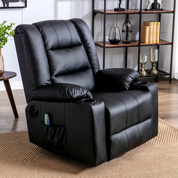 Manual Recliner Sofa Chair Comfortable Microvelvet Lounger Sleeper Wall Hugger 
