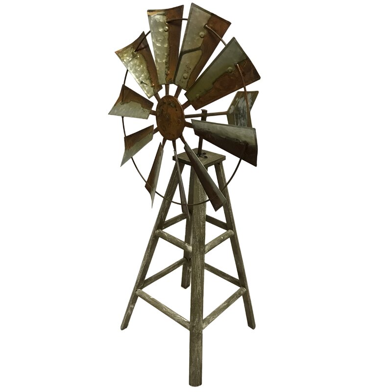 Gracie Oaks Jazzi Prairie Windmill Sculpture & Reviews | Wayfair