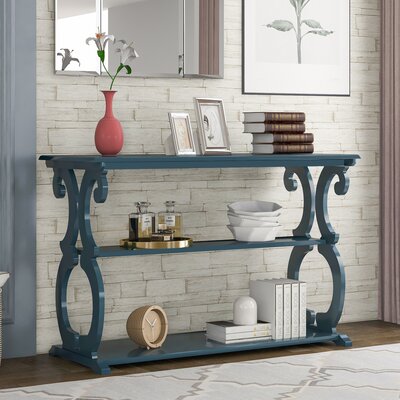 August Grove Alidade 48" Console Table  Color: Blue