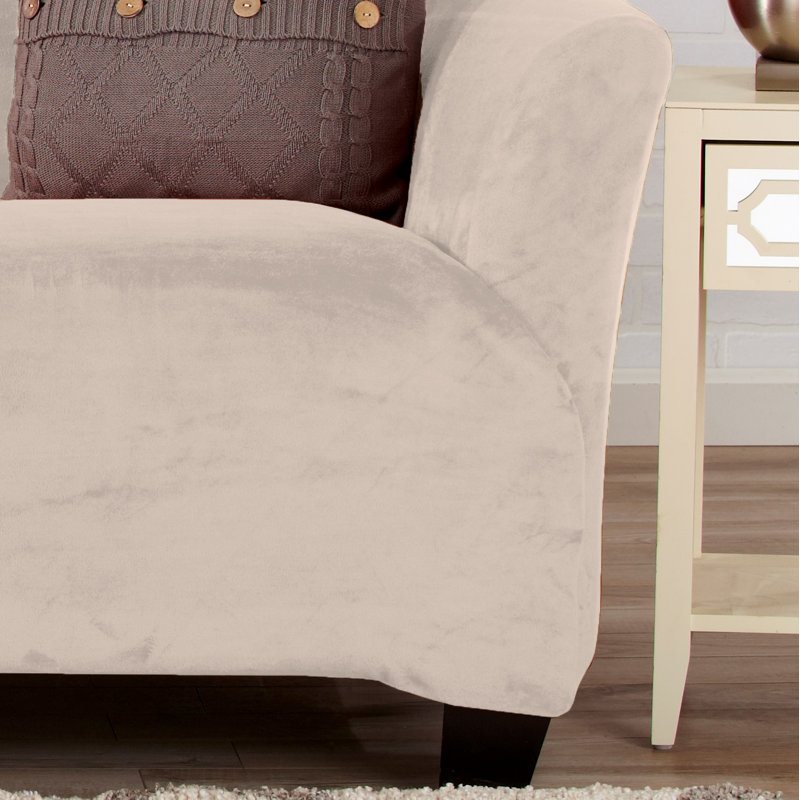 Symple Stuff Velvet Plush Form Fit T Cushion Sofa Slipcover Velvet Plush Form Fit T Cushion Sofa Slipcover