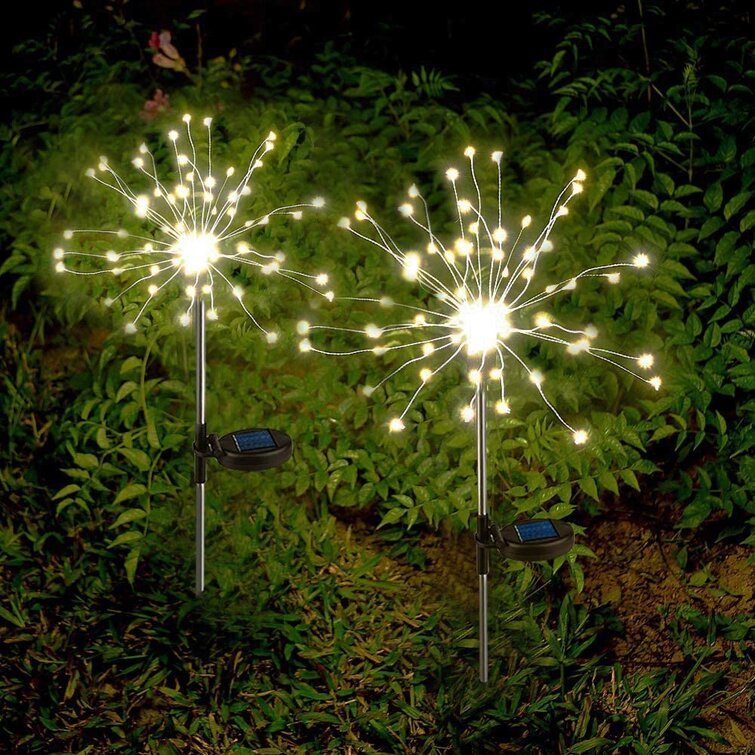 Outdoor Led Solar Fireworks Lights Waterproof Flash String For Lawn Garden Patio
