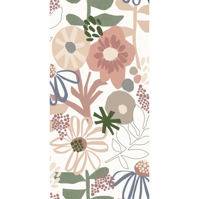 Mr. Kate Desert Floral Peel and Stick Wallpaper, Pink & White