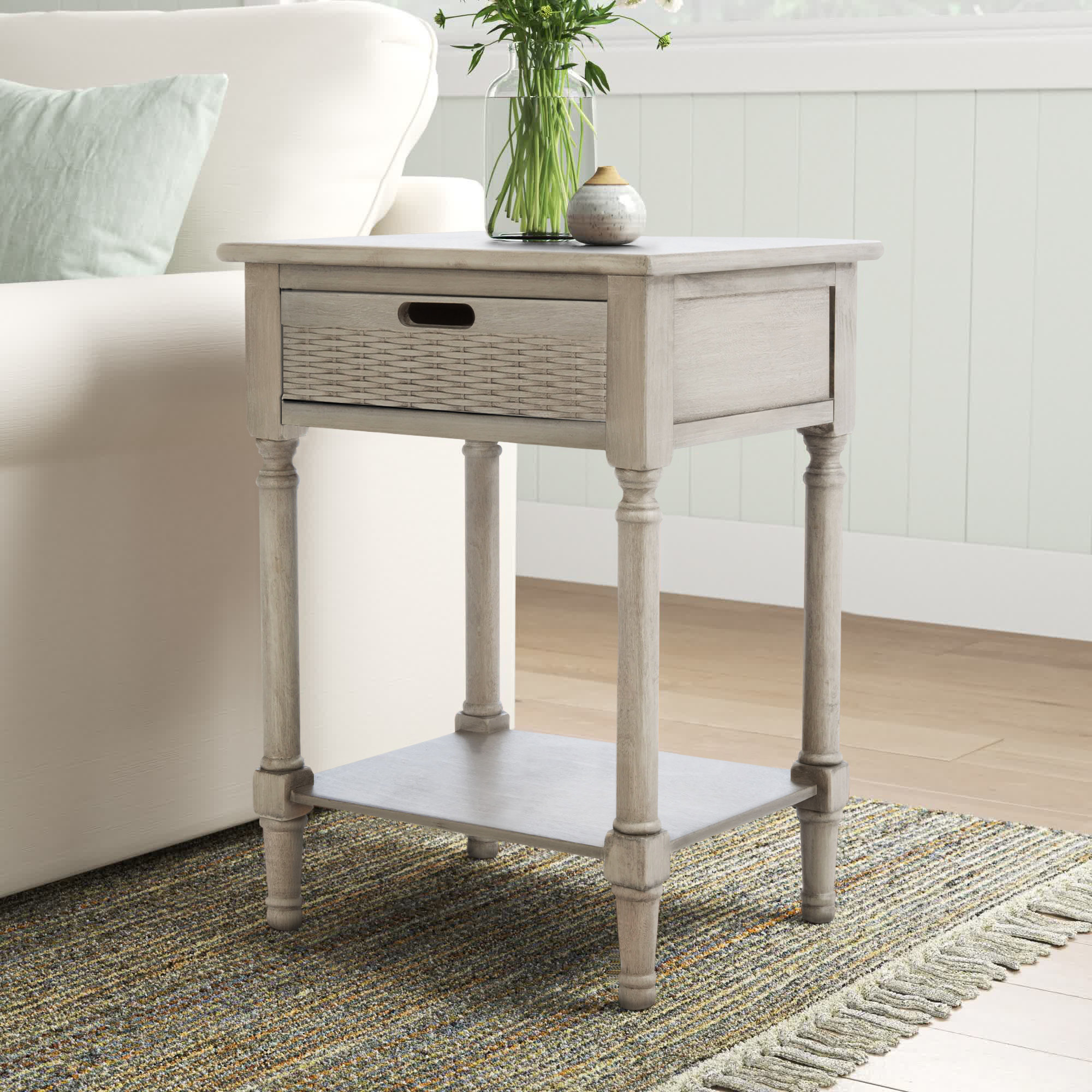 wooden and marble coffee table