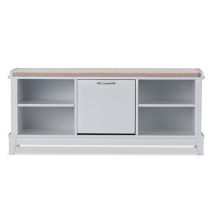 Go to store & view more images Wholesale Interiors Baxton Studio Swiss Modern and Contemporary White Wooden Shoe Storage Seating Bench