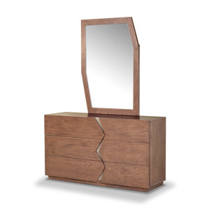 Havana 6 Drawer Dresser with Mirror by Wade Logan