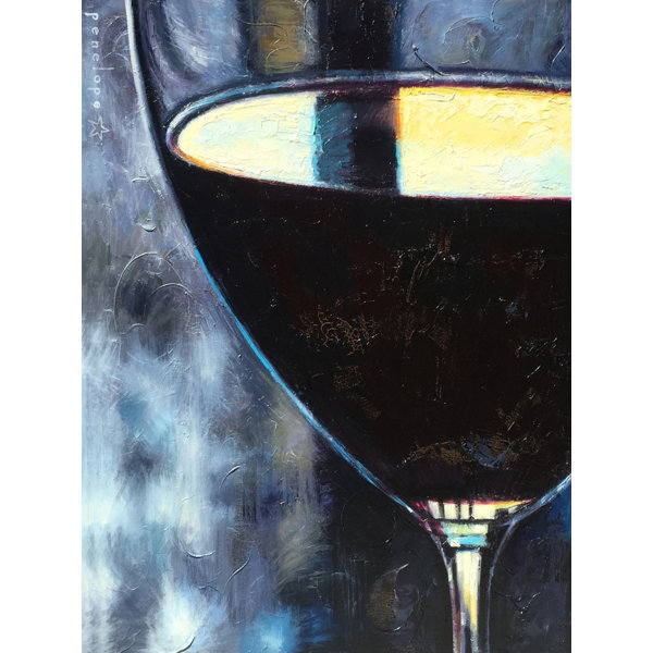 Buy Art For Less Smoldering Silk Dark Wine Glass By Penelope Moore Painting Print On Wrapped Canvas Wayfair