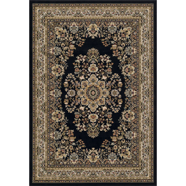 Astoria Grand Rehan Oriental Beige Black Area Rug Wayfair