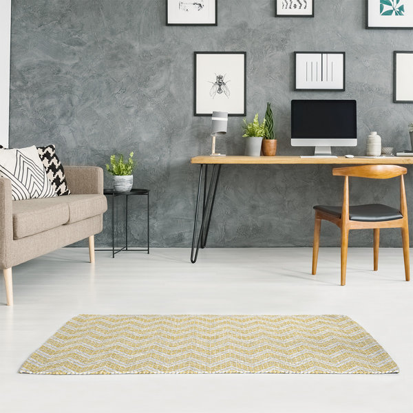 East Urban Home Reverse Hand Drawn Chevrons Lime Green Area Rug Wayfair