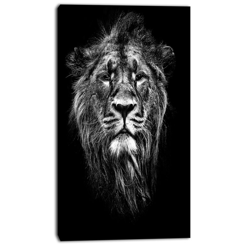 East Urban Home Male Asiatic Lion Oil Painting Print On Canvas