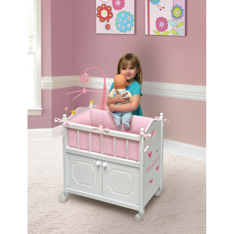 badger basket white doll crib
