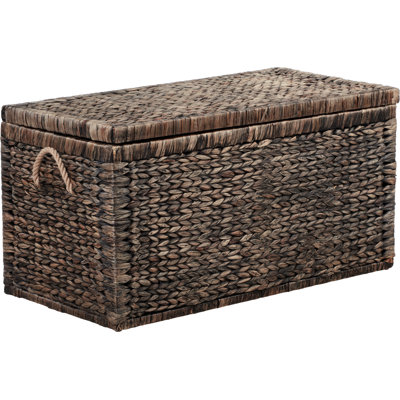 Bella ClickDecor Rustic Farmhouse Wicker Lightweight Indoor/Outdoor Storage Container Ottoman