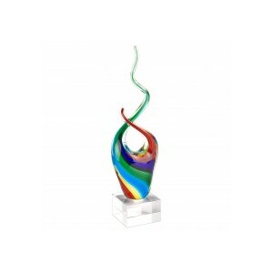 Khadijah Rainbow Murano Glass Abstract Centerpiece Sculpture