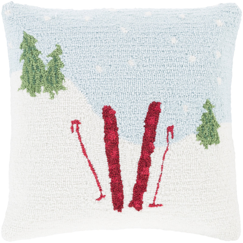 The Holiday Aisle Skis Winter Throw Pillow Reviews Wayfair