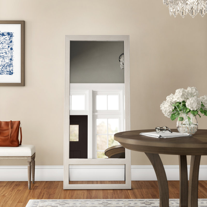 Jamie Young Company Austere Leaning Floor Mirror In Champagne Leaf