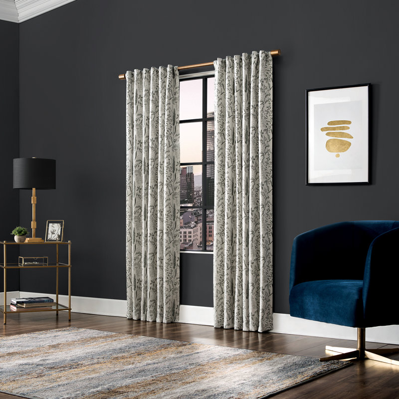 Scott Living Aubry Shimmering Floral Max Blackout Thermal Tab Top Single Curtain Panel Reviews Wayfair