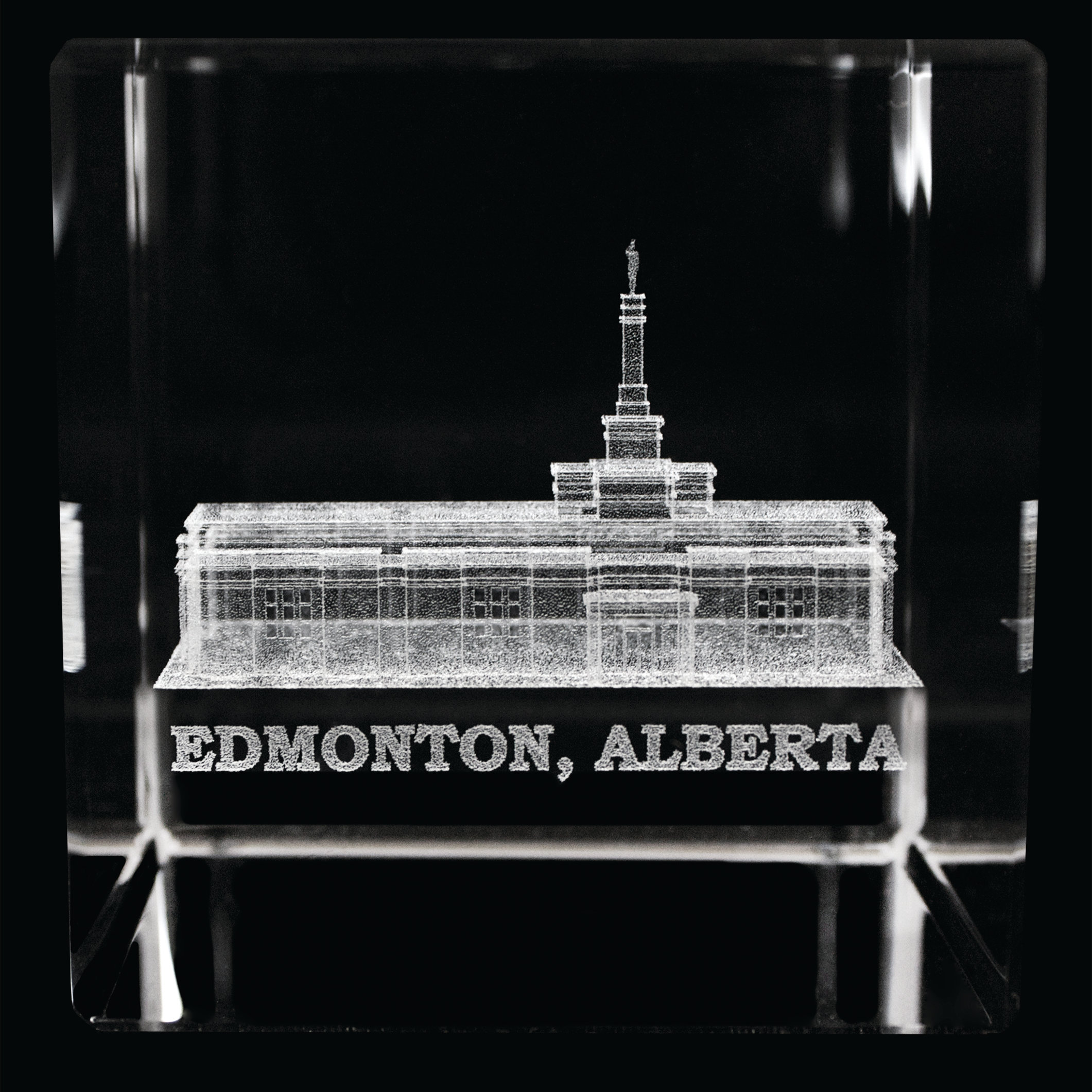 Trinx Aleanna Edmonton Temple Laser Engraved Crystal Cube Wayfair