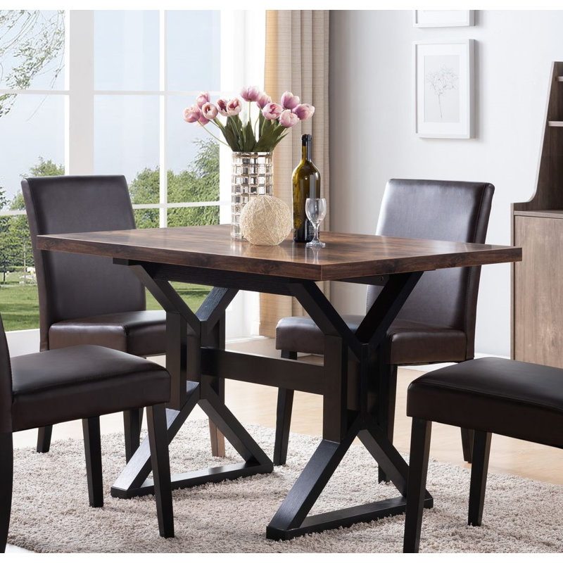 Latitude Run Epple Creative Modern Simple Design 60 L X 36 W X 30 H Office Home Utility Wooden Dining Table Living Room Black Distressed Wood Colour Finish Chairs Not Included