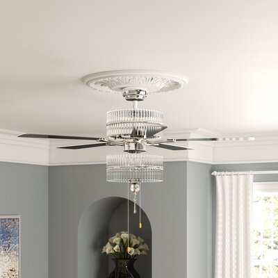 House Of Hampton 52 Inch Ademar 5 Blade Ceiling Fan Light