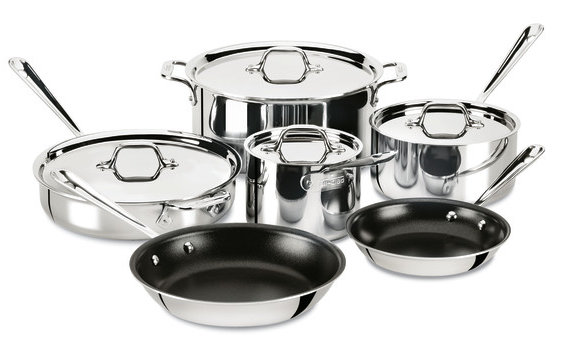All-Clad D3 10-Piece Non-Stick Stainless Steel Cookware ...