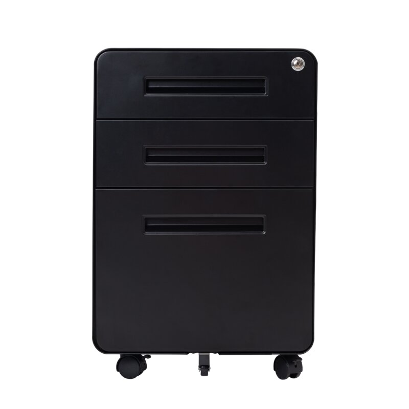 Inbox Zero 3 Drawer Mobile File Cabinet Blue Wayfair