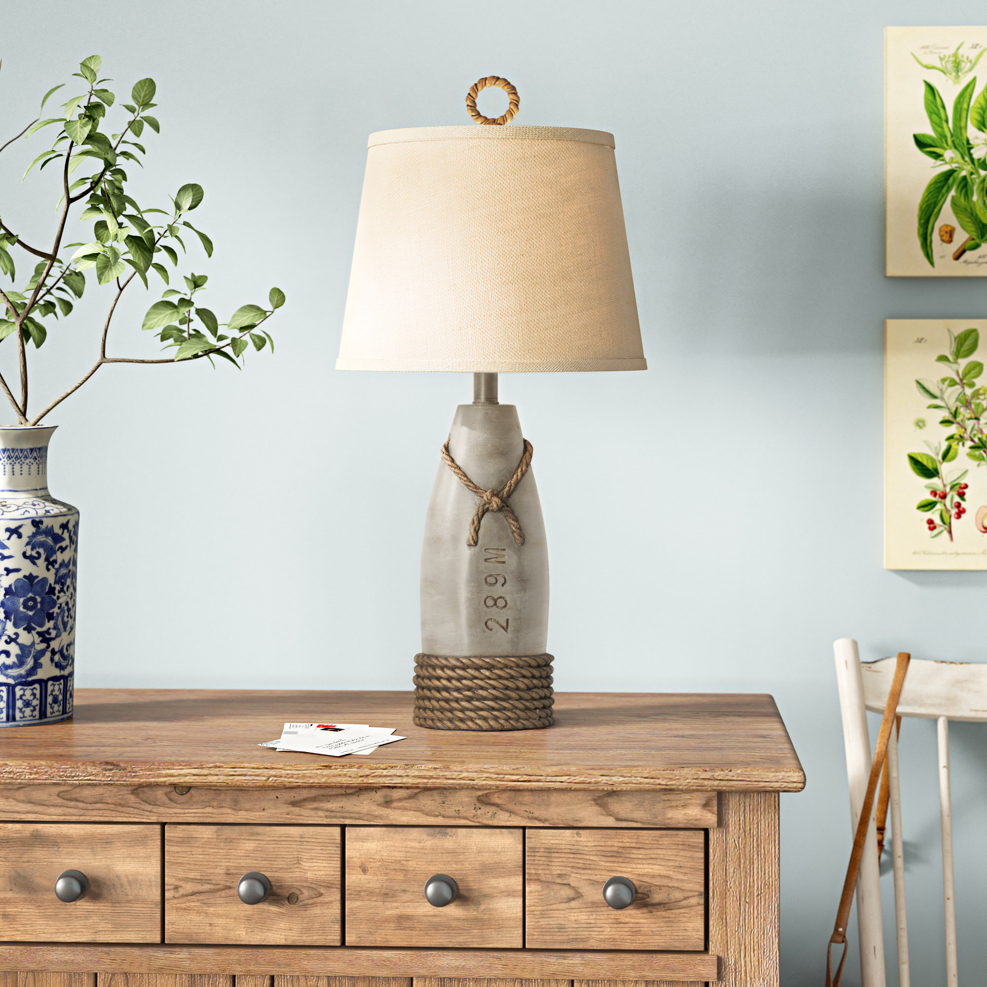 etched birches table lamp
