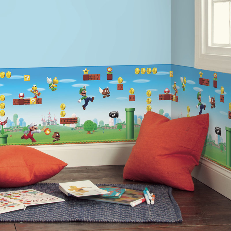 Room Mates Mario Scene 15 L X 18 W Wallpaper Border Wayfair