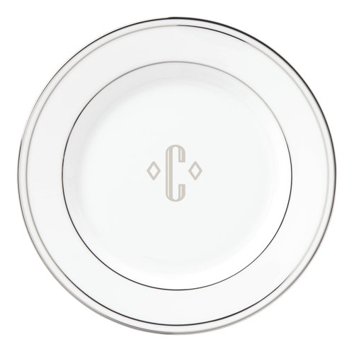 Lenox Federal Platinum Block Monogram Dinnerware Salad Plate T