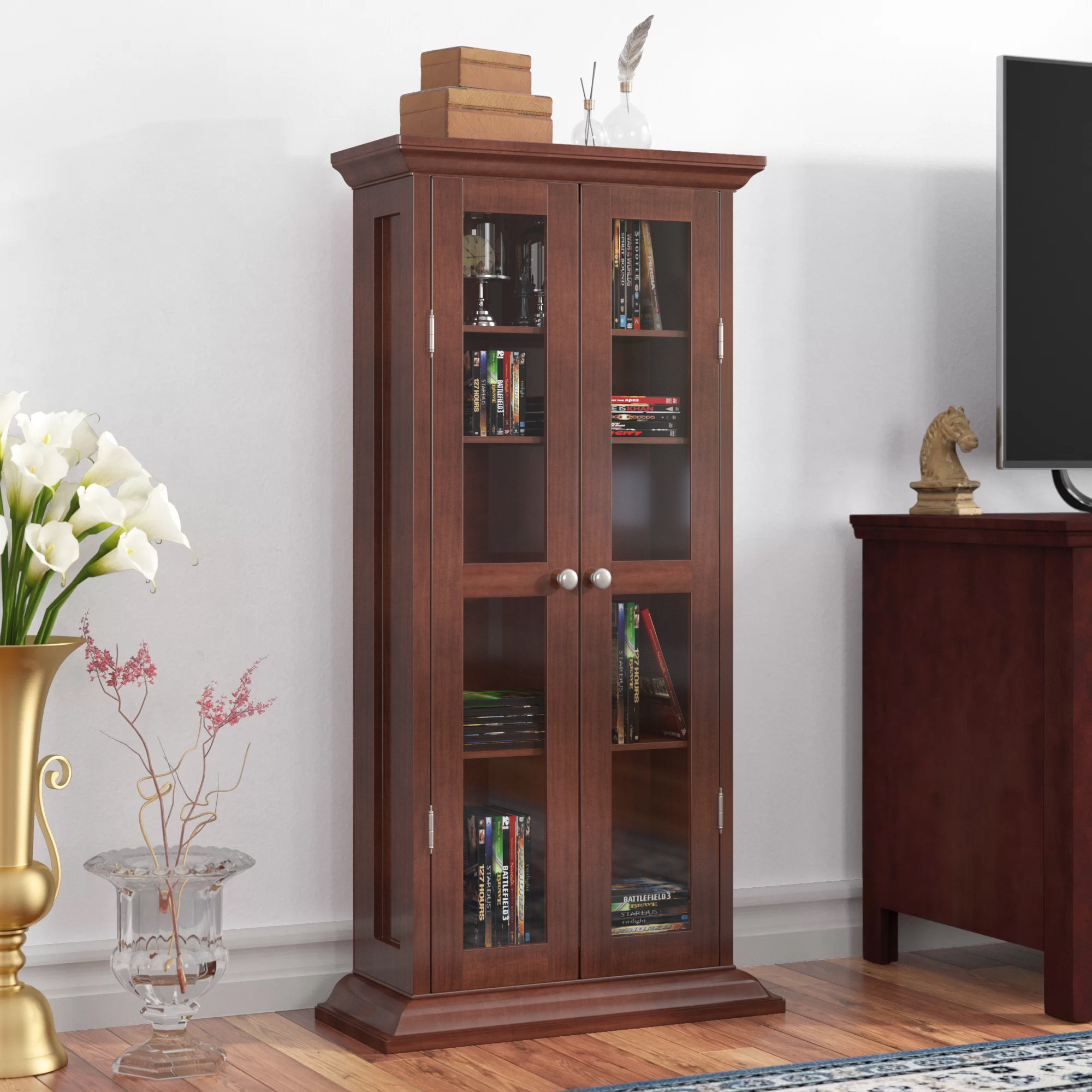 Winston Porter Calahan Cd Dvd Multimedia Cabinet Reviews Wayfair