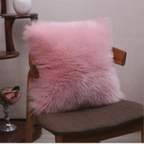 blush pink fluffy pillow
