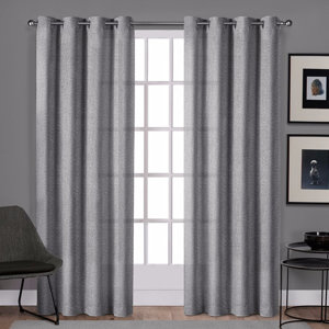 Black Mesa Solid Room Darkening Grommet Panel Pair