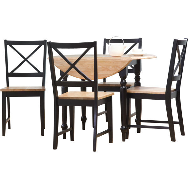 Andover Mills Powe 5 Piece Drop Leaf Solid Wood Dining Set Reviews Wayfair