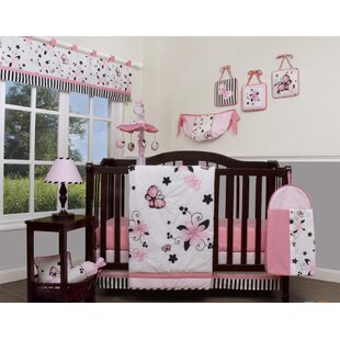 solid pink crib bedding set