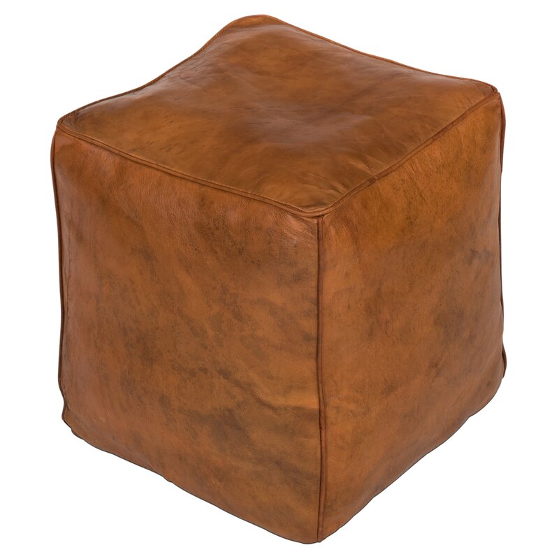 Sunday Afternoon Leather Pouf