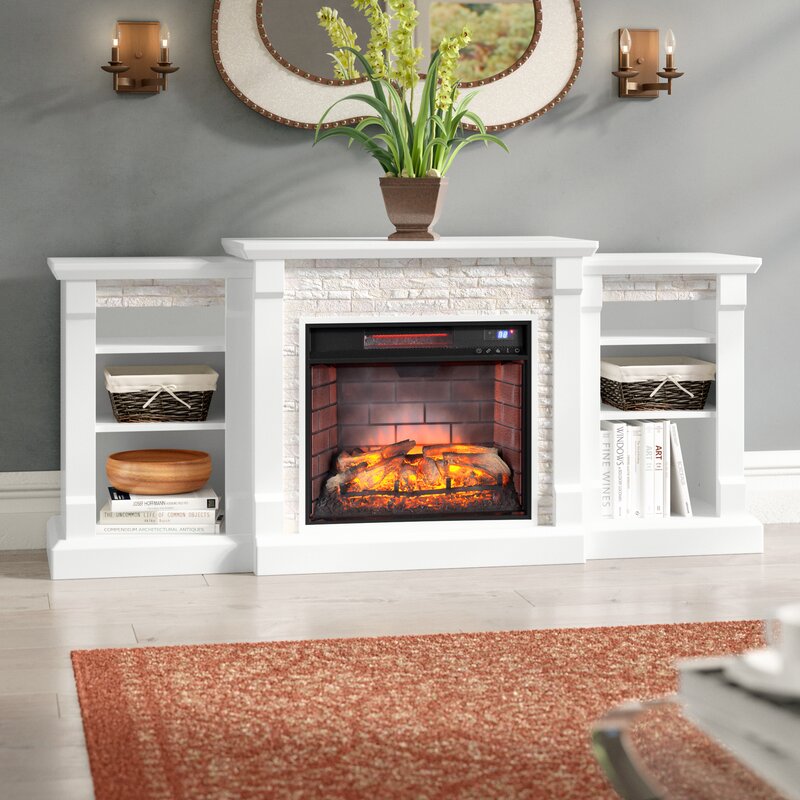 Alcott Hill Shanks Simulated Stone Infrared Electric Fireplace