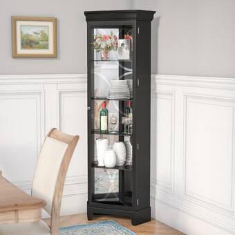 Darby Home Co Nancy Lighted Corner Curio Cabinet Reviews Wayfair