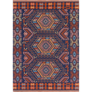 Southwestern Rugs You Ll Love Wayfair Keeter Handmade Poppy Red Navy Blue Indoor Outdoor Area Rug