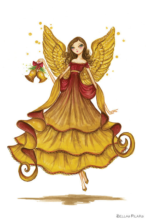 East Urban Home Holiday Series Angel Painting Print On Wrapped Canvas Wayfair