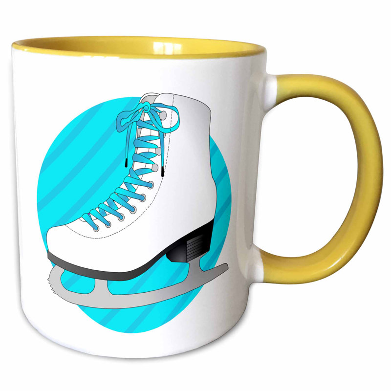 Symple Stuff Leija Figure Skating Gifts Ice Skate On Stripes Coffee Mug Wayfair
