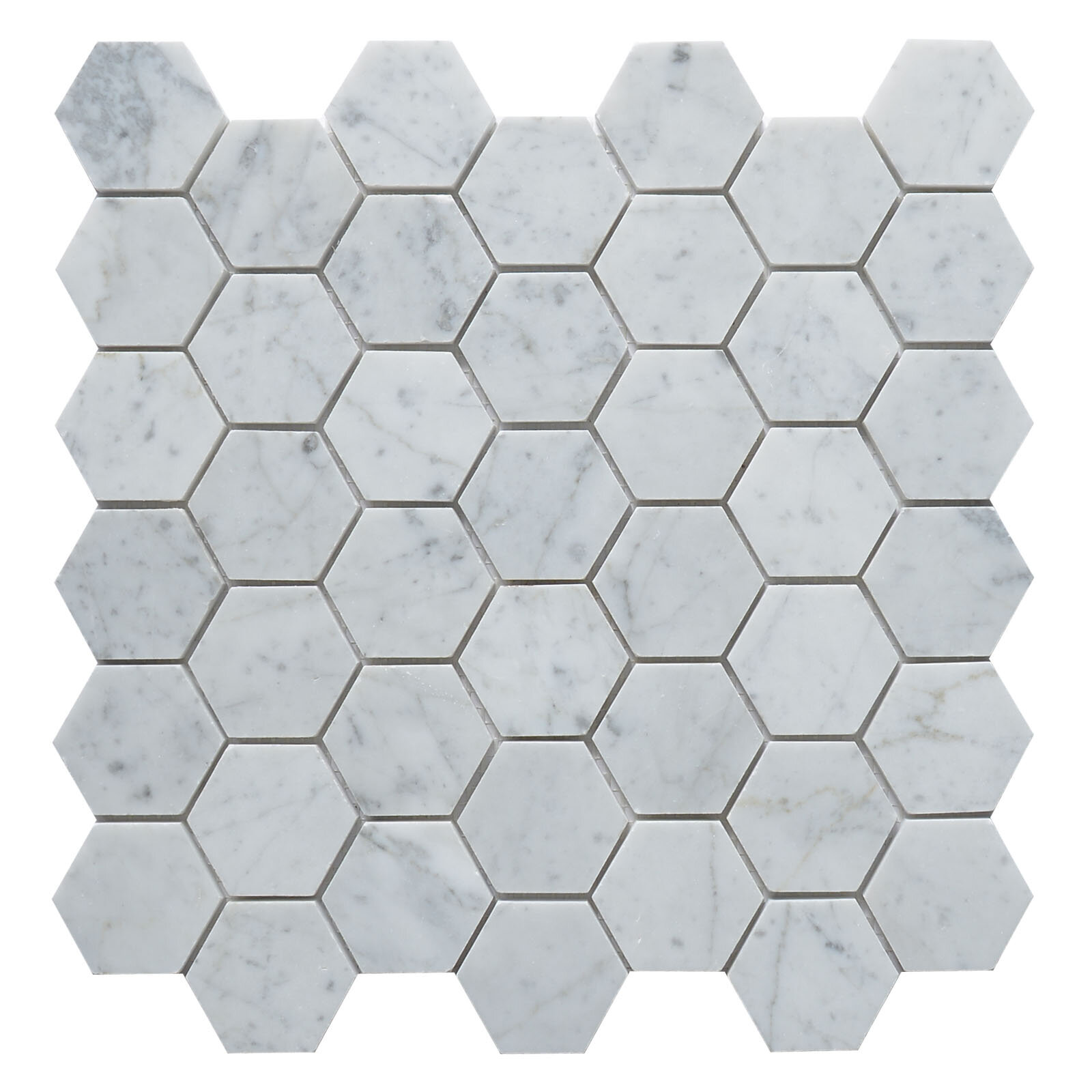 Matrixstoneusa Carrara Honed Hexagon 2 X 2 Marble Mosaic Tile