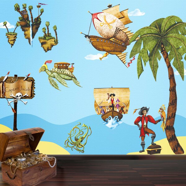 Pirate Theme Room Roommates Pirates Map and Signs Giant Wall Stickers 