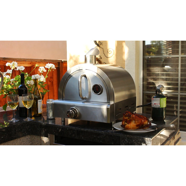 Stainless Steel Countertop Propane Pizza Oven in Silver