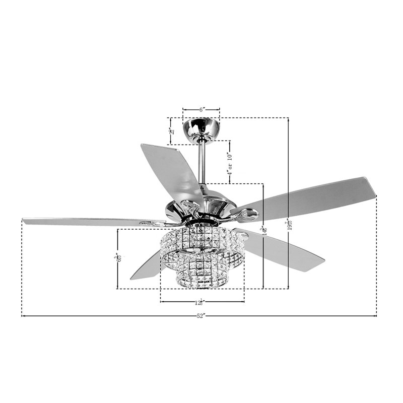 Rosdorf Park 52 Amhold 5 Blade Ceiling Fan With Remote Light Kit