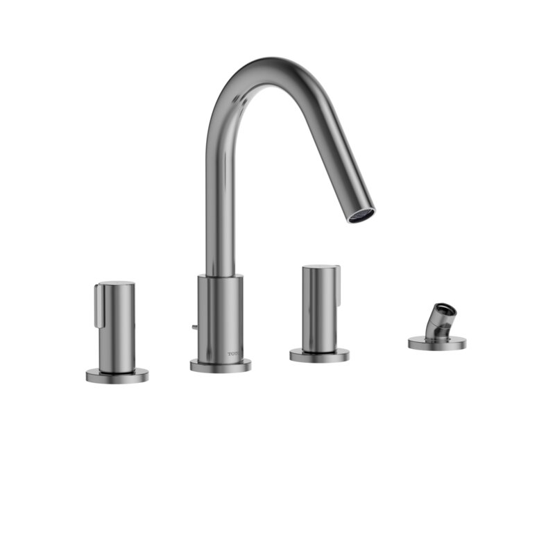 Toto Two Handle Deck Mounted Roman Tub Faucet Trim With Handshower