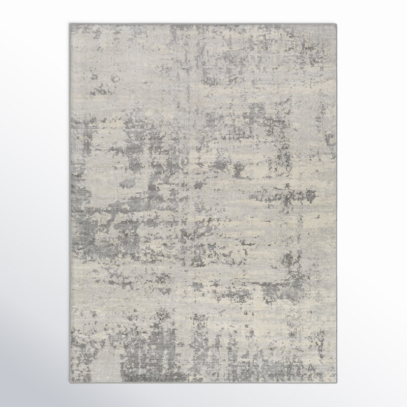 Griffiths Abstract Gray/Cream Area Rug Rug Size: Rectangle 5'3" x 7'3"