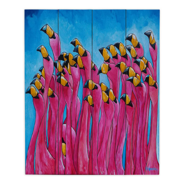 Dianochedesigns Peace Love And Flamingos Painting Print Multi