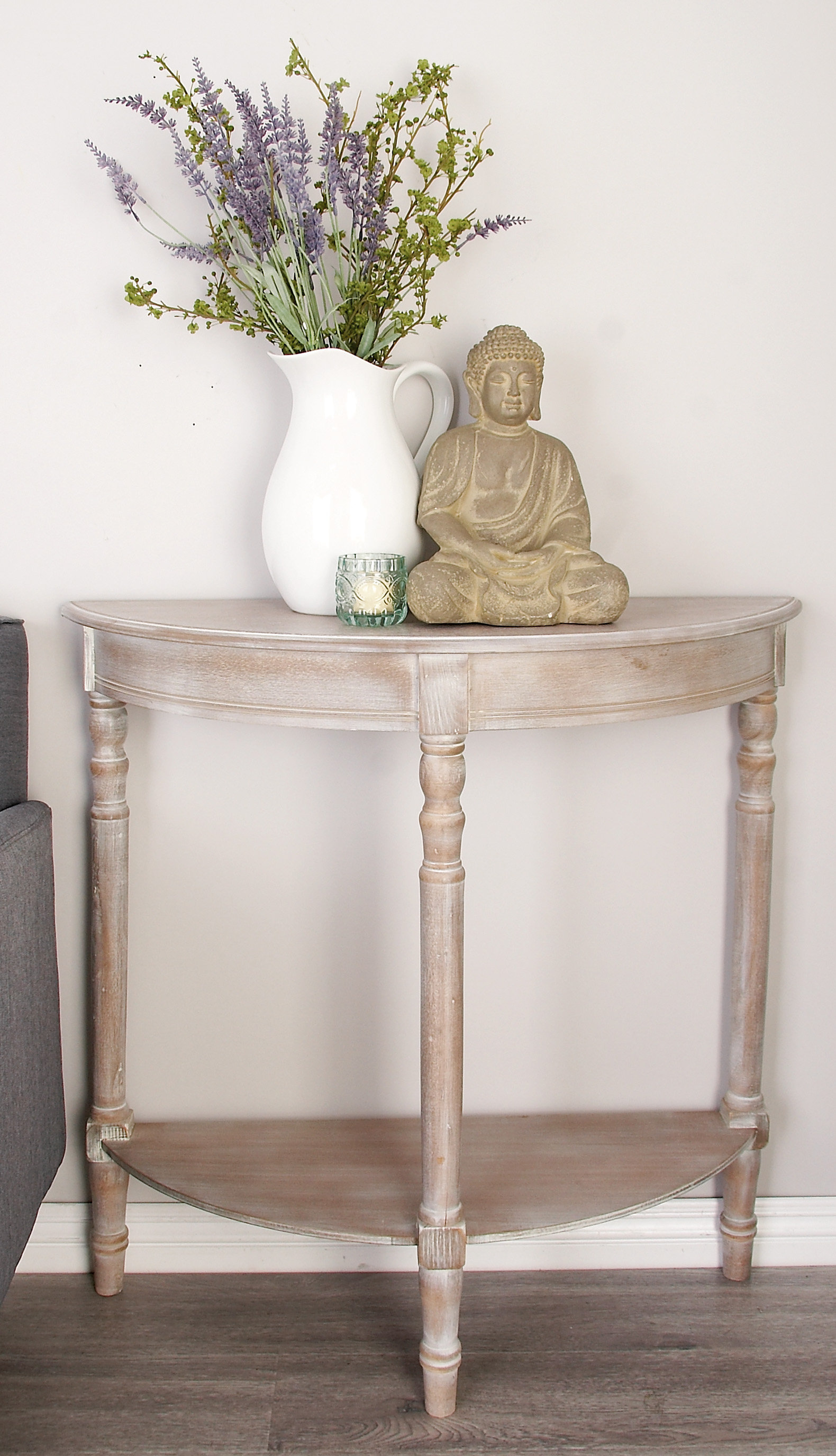 Aphrodite Wood Half Round Console Table